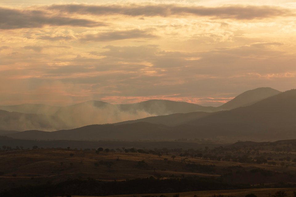 bushfire sunset